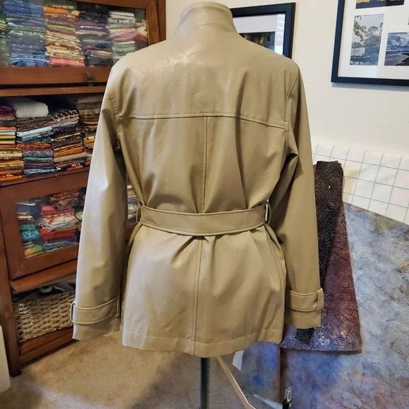 A New Day "pleather" belted jacket size Large - Picture 2 of 4